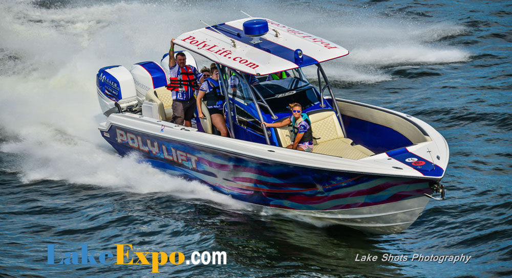 Poly Lift's Center Console at the Shootout Poly Lift Poker Run
